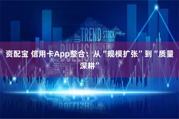 资配宝 信用卡App整合：从“规模扩张”到“质量深耕”